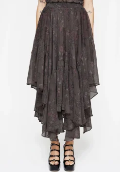 Arnora Chiffon Handkerchief Hem Midaxi Skirt