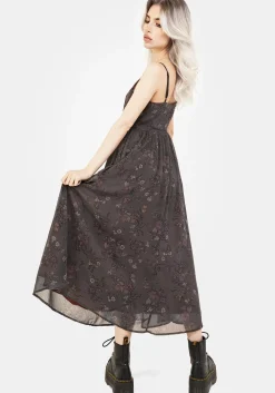 Arnora Chiffon Lace Insert Cami Midaxi Dress