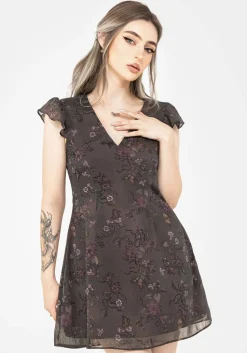 Arnora Chiffon Ruffle Detail Mini Dress