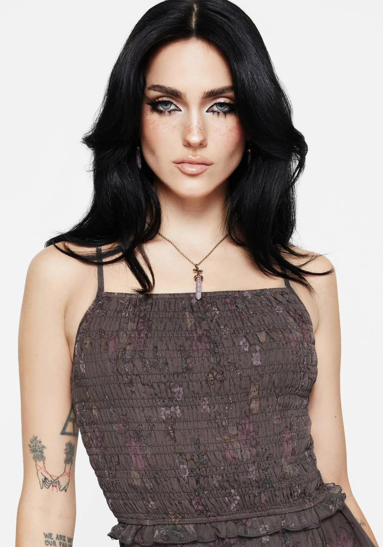 Arnora Chiffon Shirred Bodice Cami Top