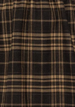 Artume Embroidered Check Mini Pinafore Dress