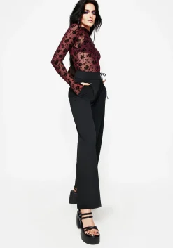Asteria Tie Waist Embroidered Trousers
