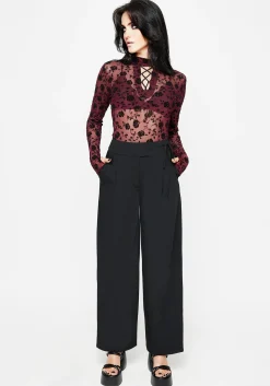 Asteria Tie Waist Embroidered Trousers