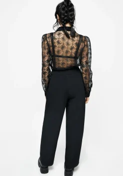Asteria Tie Waist Embroidered Trousers