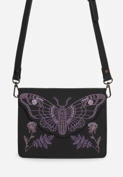 Atropos Moth Embroidered Mini Crossbody Bag