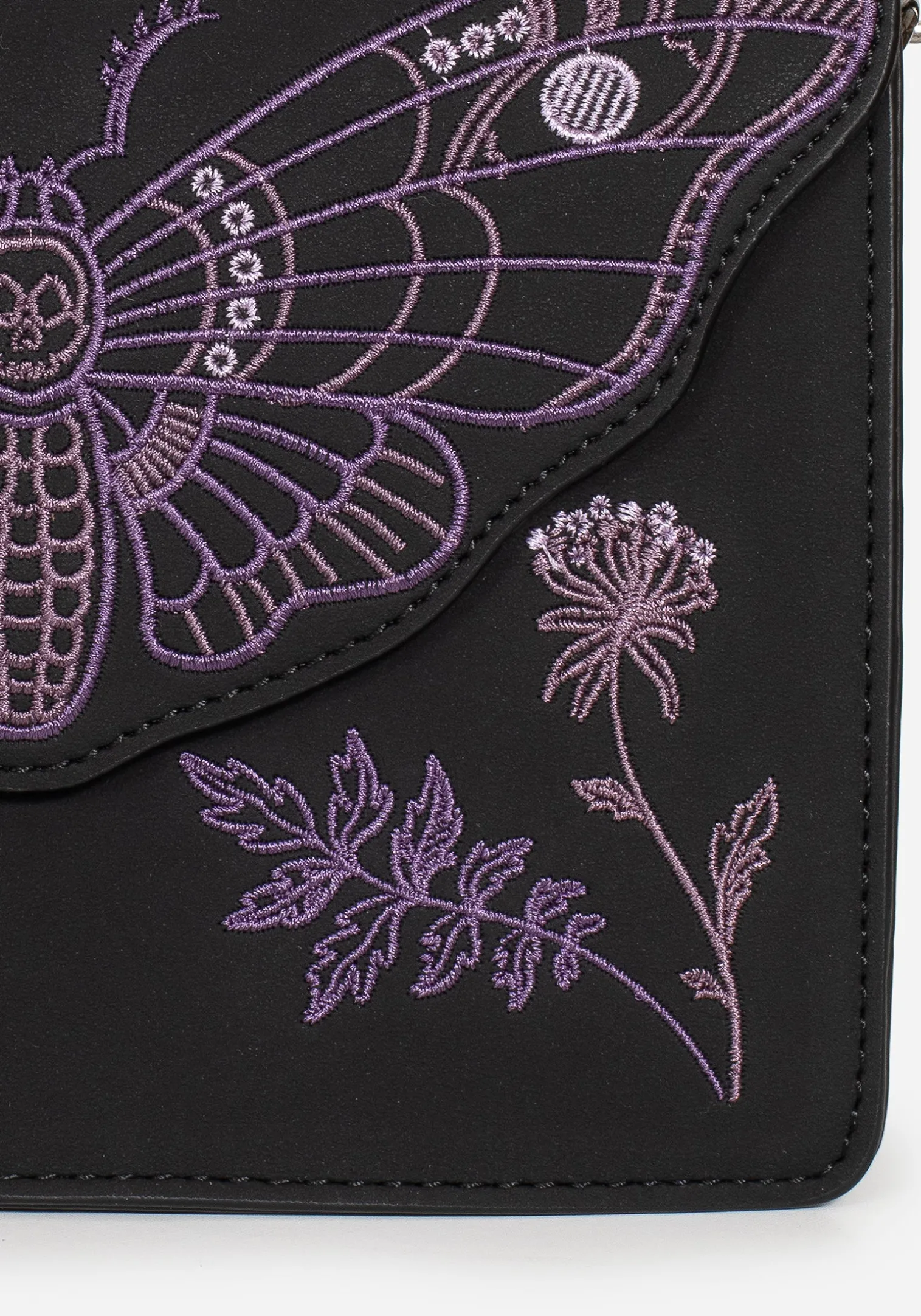 Atropos Moth Embroidered Mini Crossbody Bag