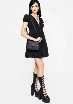 Atropos Moth Embroidered Mini Crossbody Bag