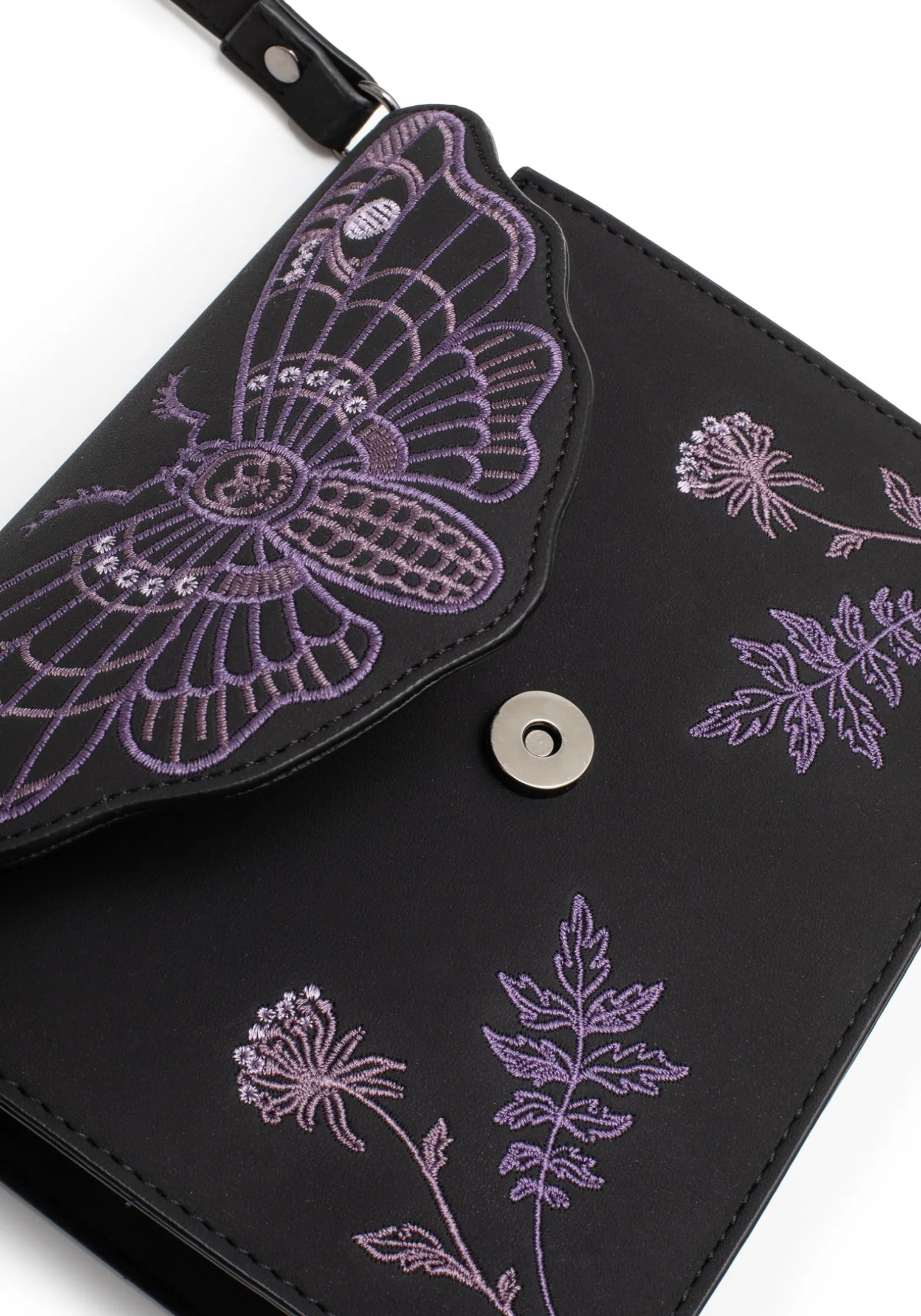 Atropos Moth Embroidered Mini Crossbody Bag