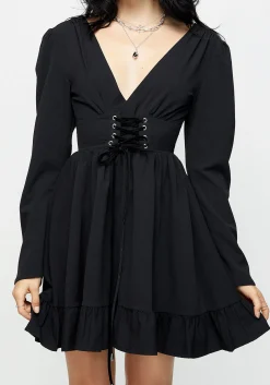 Aura Lace Up Mini Dress