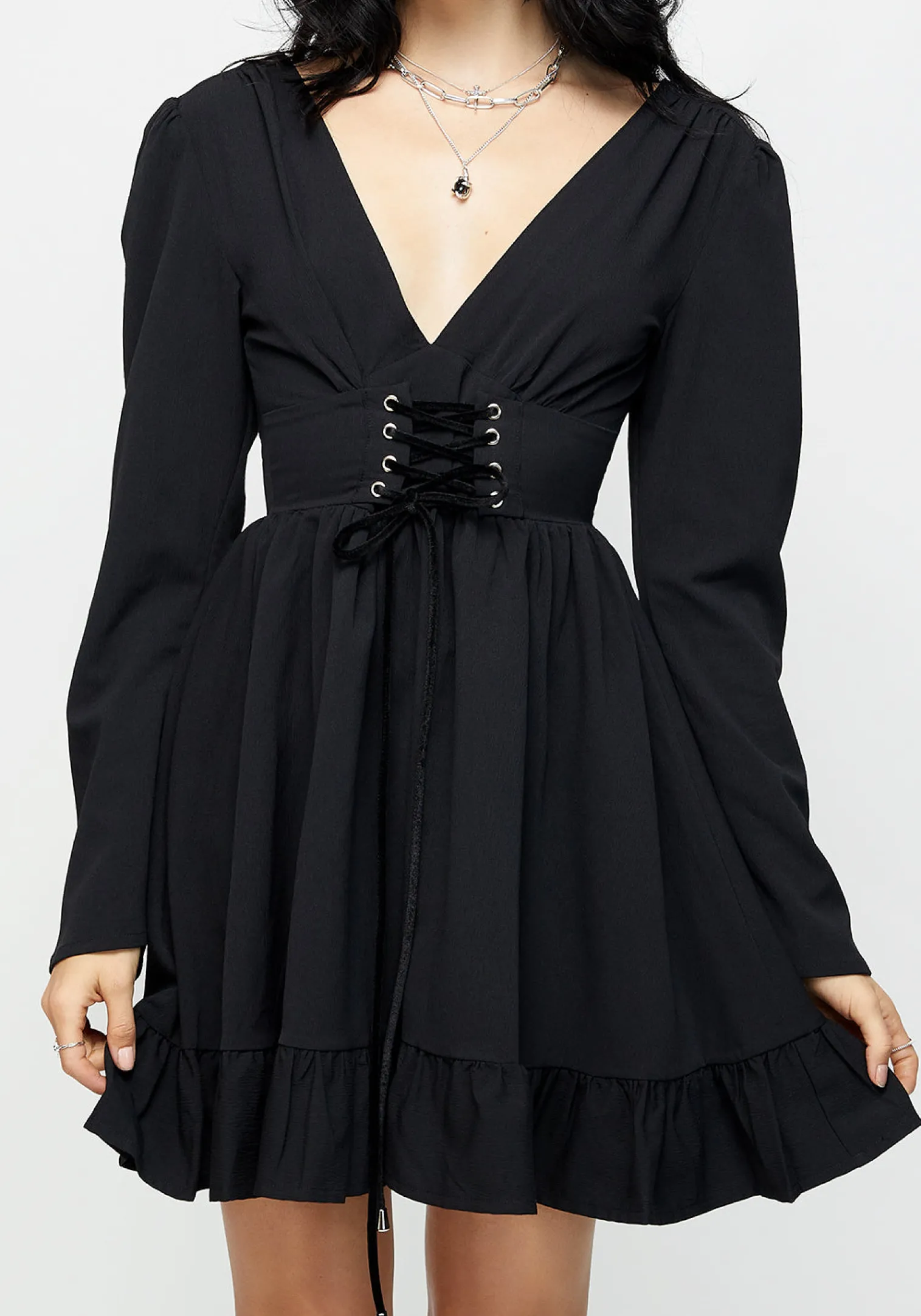 Aura Lace Up Mini Dress