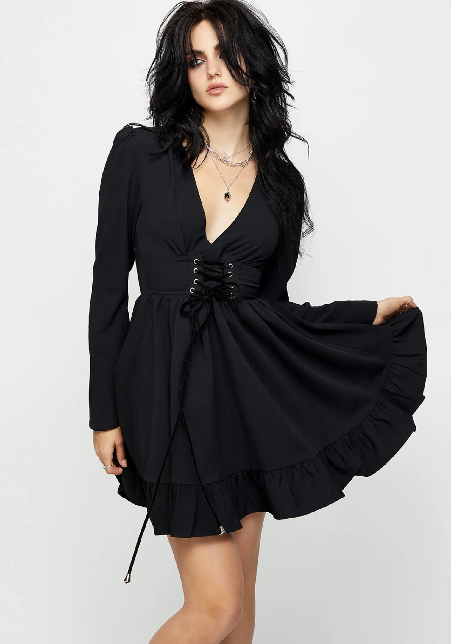 Aura Lace Up Mini Dress