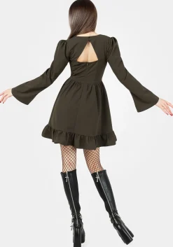 Aura Lace Up Mini Dress - Green
