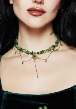 Aurora Gem Choker Necklace - Green