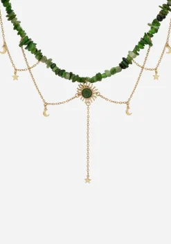 Aurora Gem Choker Necklace - Green