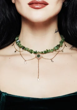Aurora Gem Choker Necklace - Green
