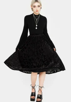 Ava Devoré Mesh Midi Skirt
