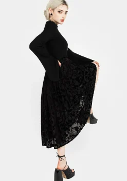 Ava Devoré Mesh Midi Skirt
