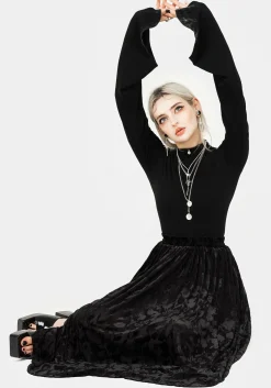 Ava Devoré Mesh Midi Skirt
