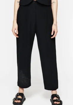 Aya Embroidered Linen Blend Balloon Pants