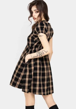 Backspace Check Mini Skater Dress
