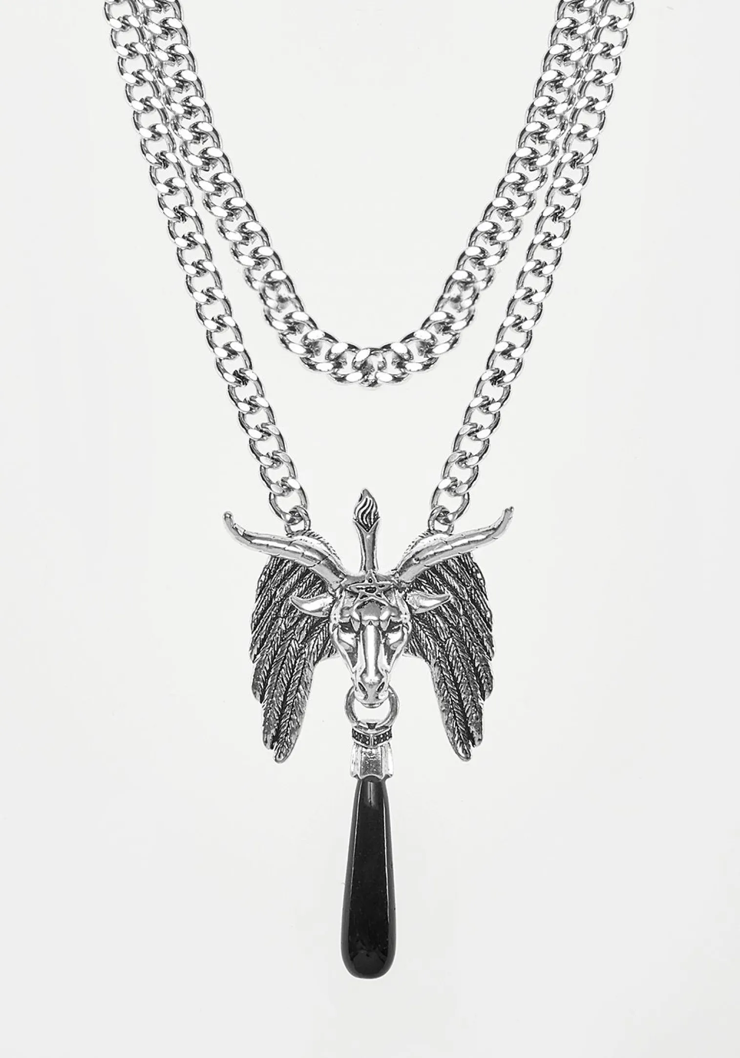 Baphomet Black Agate Chain Choker