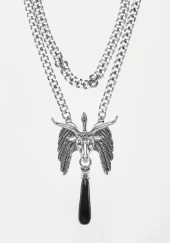 Baphomet Black Agate Chain Choker