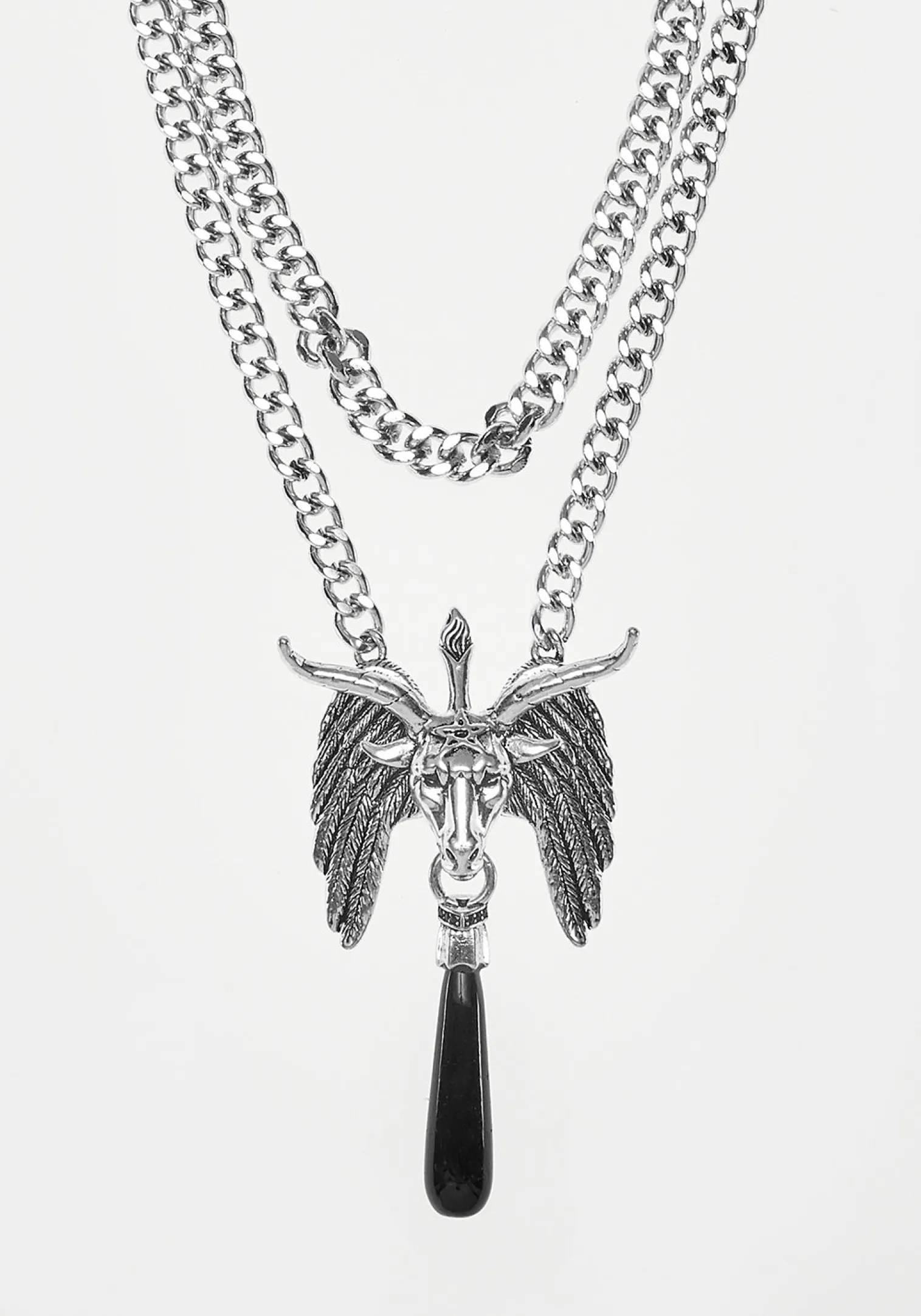 Baphomet Black Agate Chain Choker