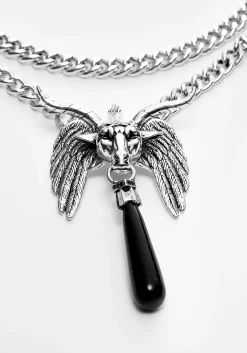 Baphomet Black Agate Chain Choker