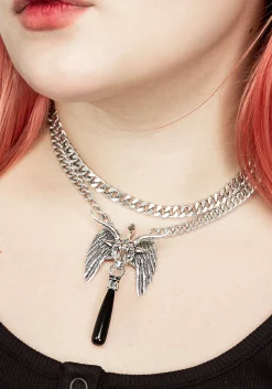 Baphomet Black Agate Chain Choker