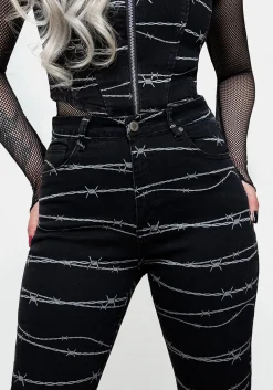 Barbed Denim Skinny Jeans
