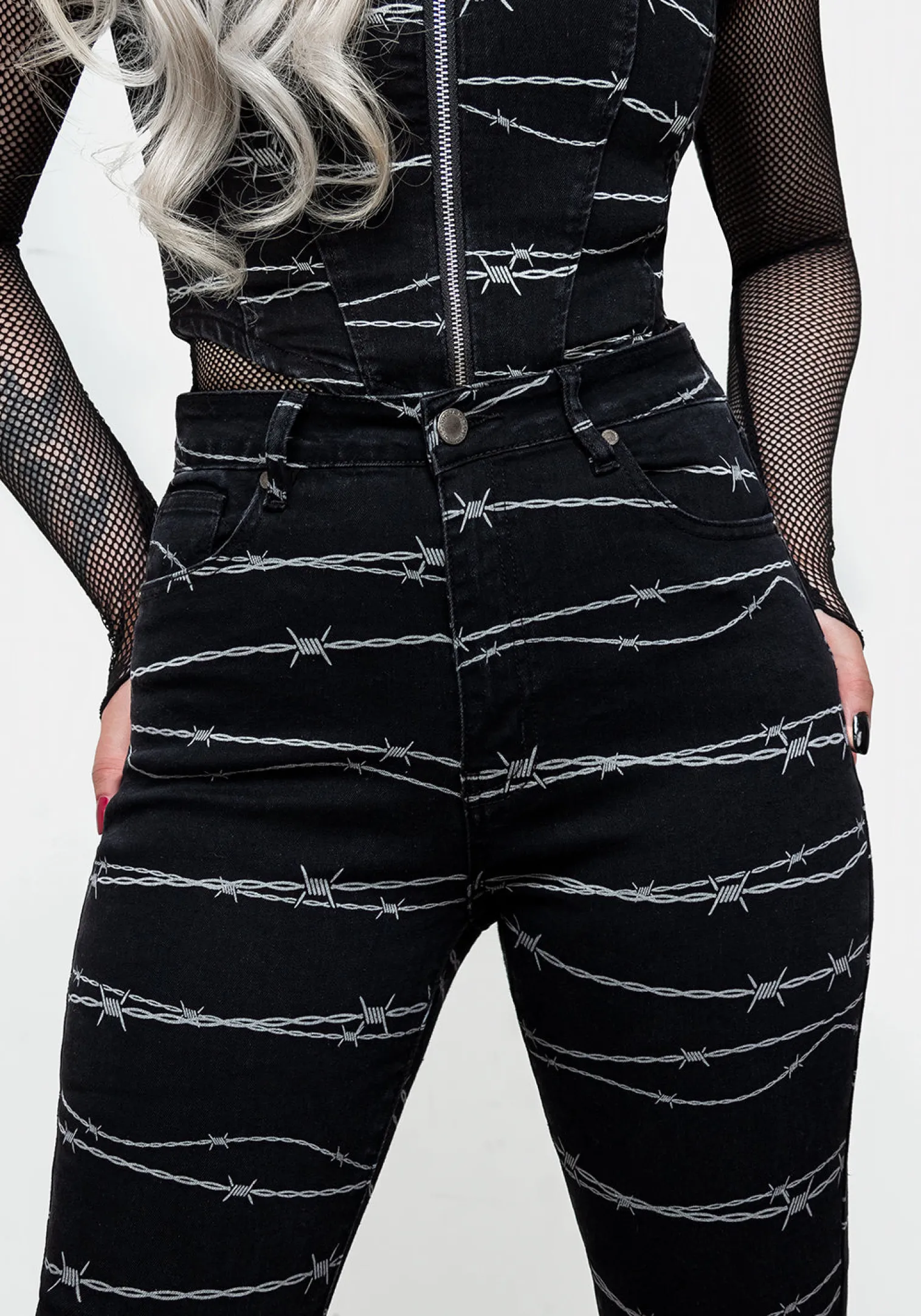 Barbed Denim Skinny Jeans