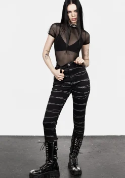 Barbed Denim Skinny Jeans