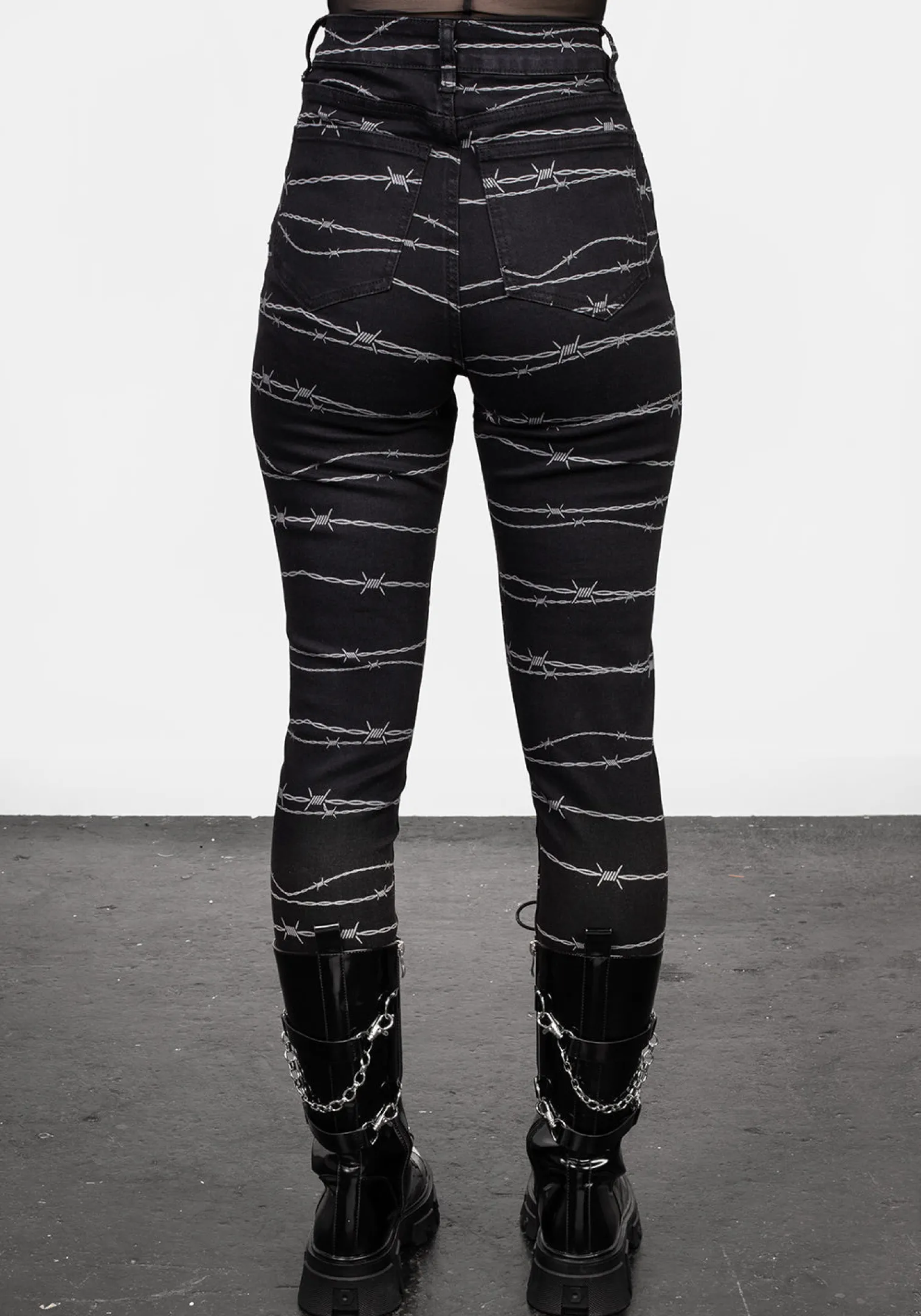 Barbed Denim Skinny Jeans