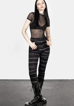 Barbed Denim Skinny Jeans