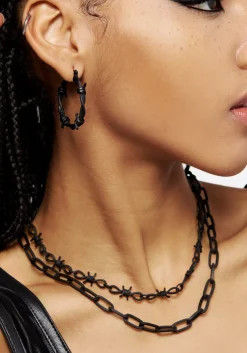 Barbed Hoop Earrings