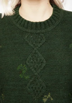 Barberry Embroidered Diamond Knit Sweater