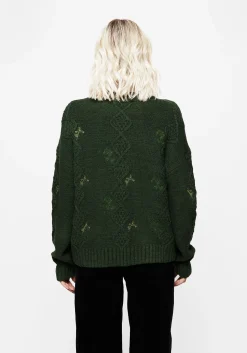 Barberry Embroidered Diamond Knit Sweater