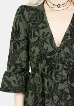Bashe Cotton Maxi Over Dress - Green