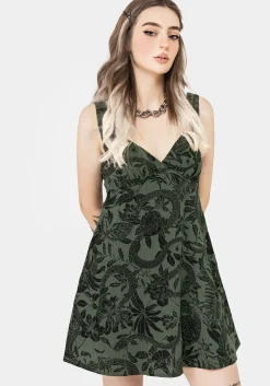 Bashe Cotton Mini Sun Dress - Green