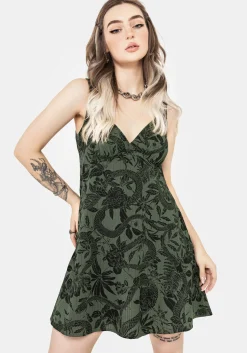 Bashe Cotton Mini Sun Dress - Green