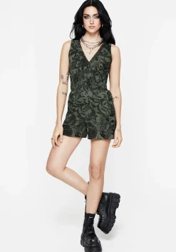 Bashe Cotton Wide Leg Shorts - Green