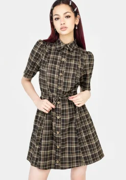 Beatrice Check Mini Shirt Dress