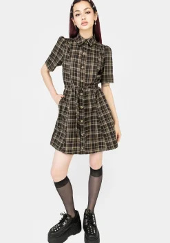 Beatrice Check Mini Shirt Dress