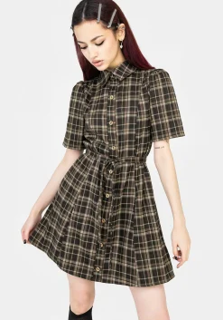 Beatrice Check Mini Shirt Dress