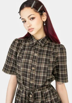 Beatrice Check Mini Shirt Dress