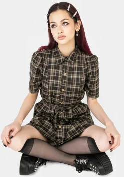 Beatrice Check Mini Shirt Dress