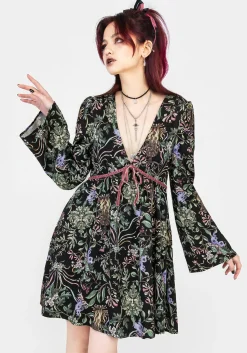 Beltane Flute Sleeve Mini Dress