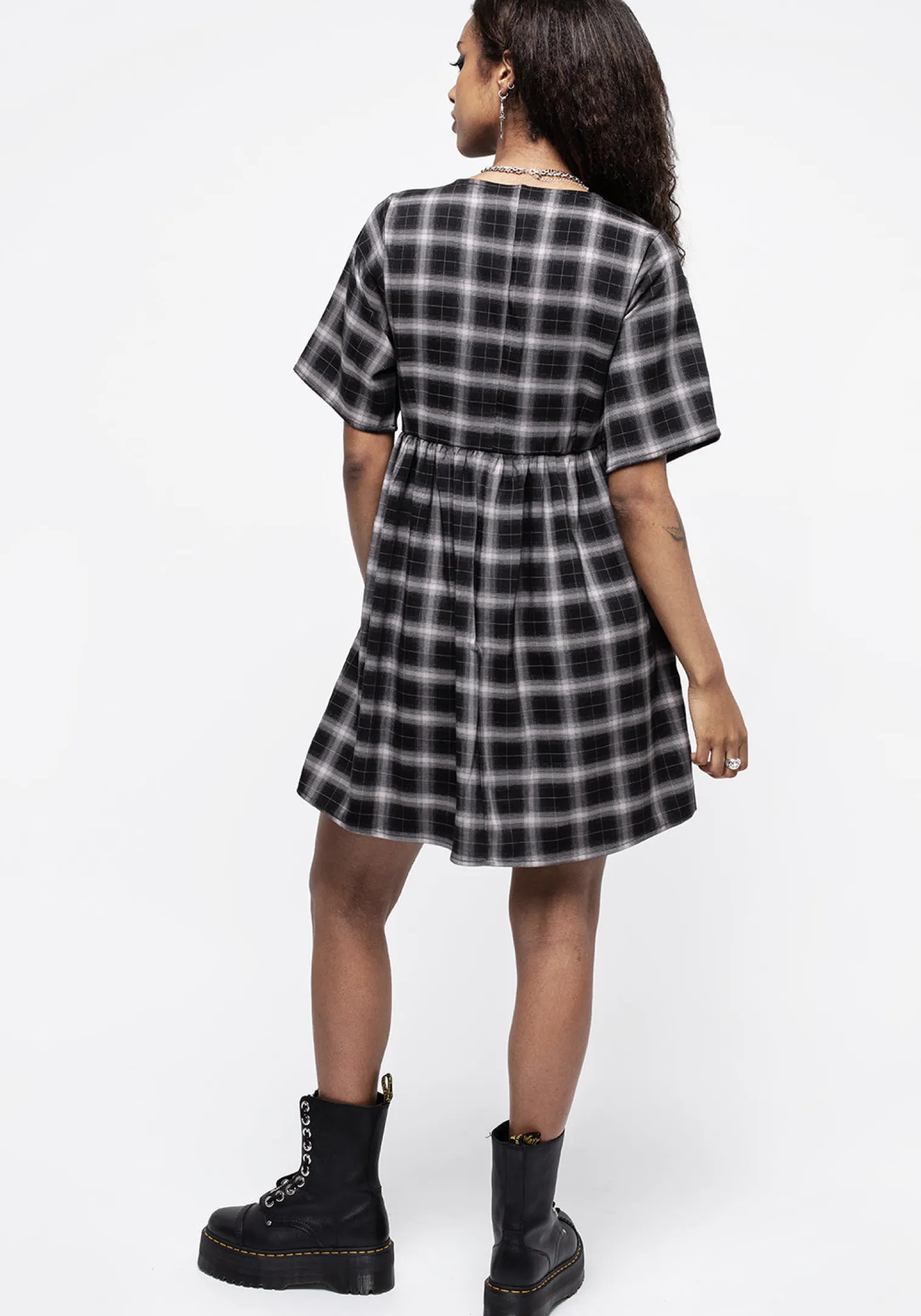 Billie Check Mini Smock Dress