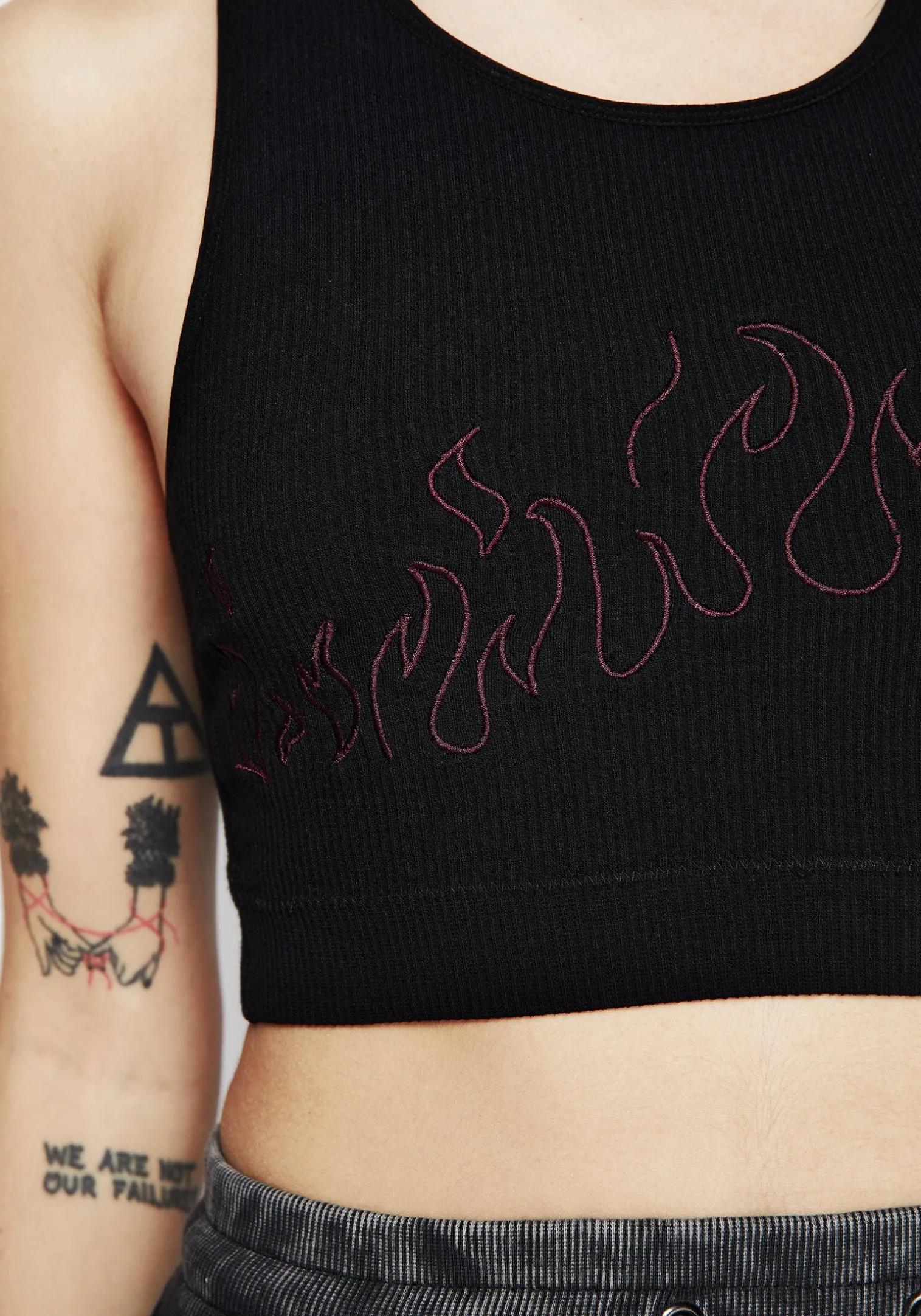 Blaze Seamless Embroidered Rib Racerback Bralet