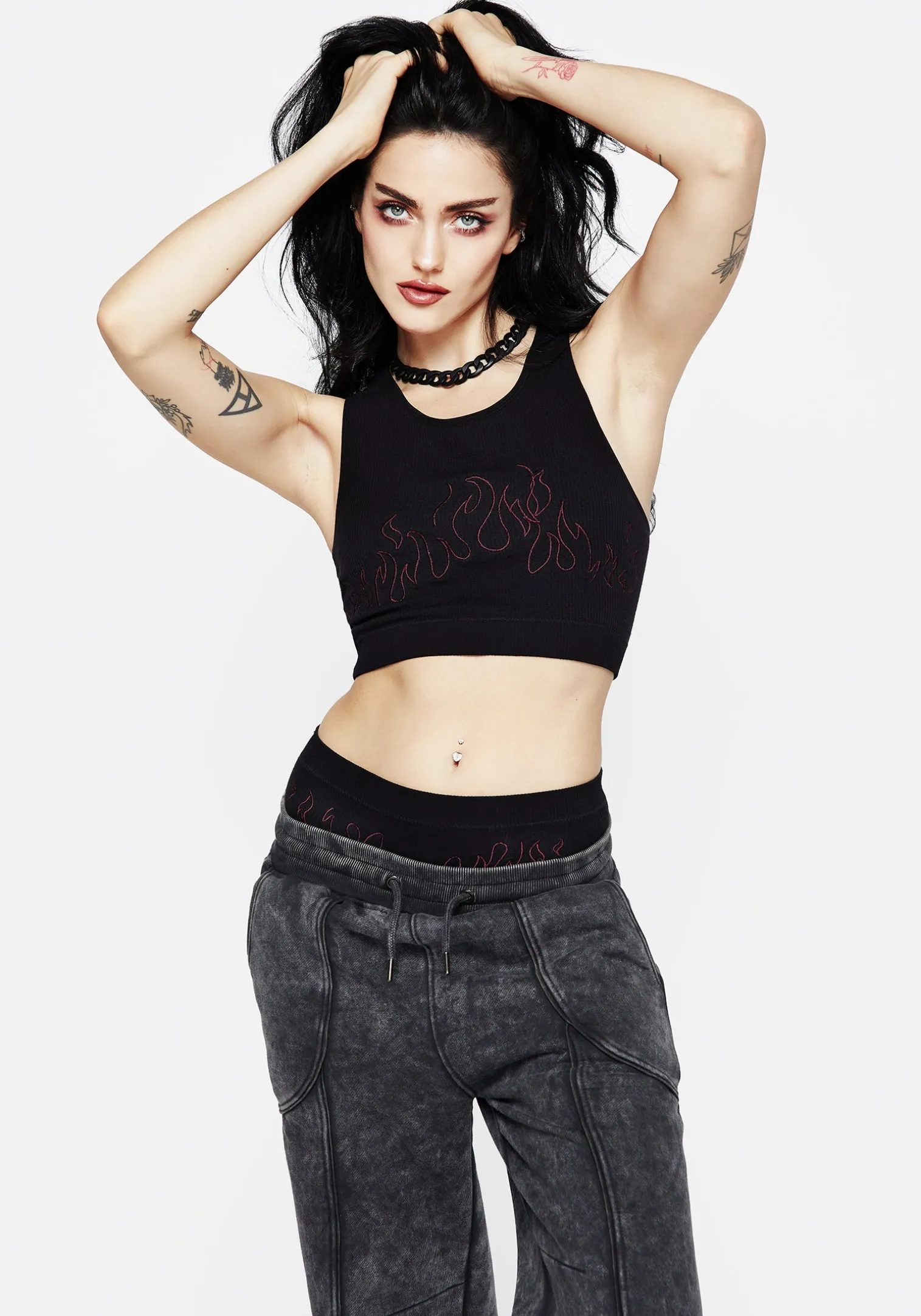 Blaze Seamless Embroidered Rib Racerback Bralet